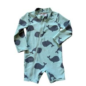Simple Joys by Carters Whale Print Rashguard Swimsuit Blue 18M